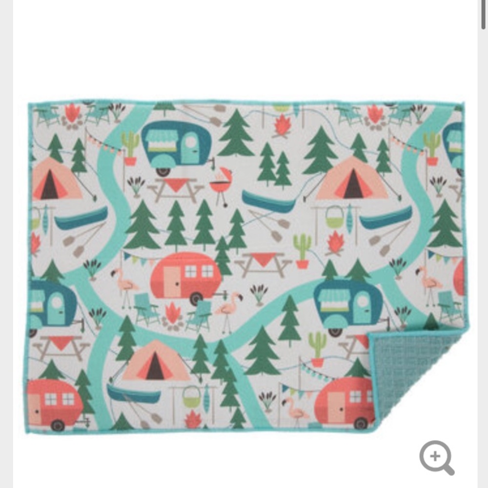 Outdoor Adventures Drying Mat with Camping Print